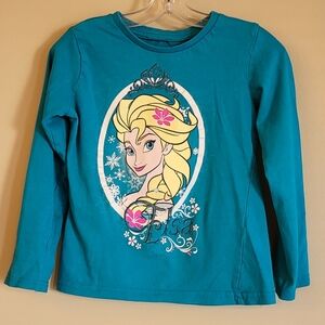 Disney Frozen Elsa teal long sleeved tee shirt